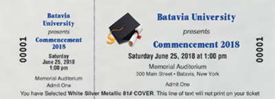 Event Ticket, Commencement 81# Metallic Cover