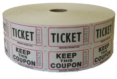 Double Roll Raffle Tickets, White