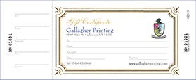 Gift Certificates - Available in 14 Styles