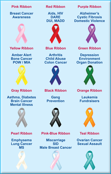 12 Available Ribbon Colors