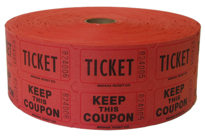 Double Roll Raffle Tickets, Red