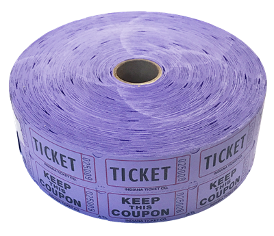 Double Roll Raffle Tickets, Purple