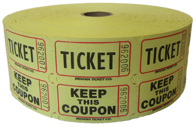 Double Roll Raffle Tickets, Yellow