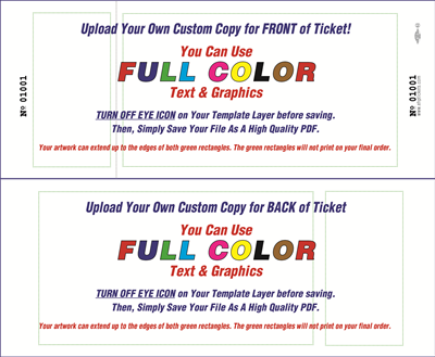 Jumbo Ticket Color LS - Custom Artwork, Two Sided
