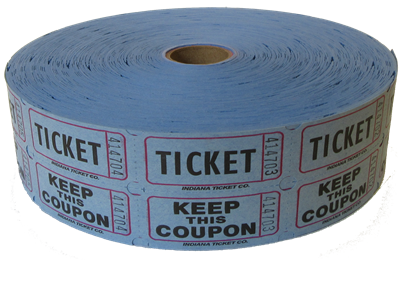 Double Roll Raffle Tickets, Blue