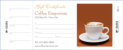 Gift Certificate #9 - Coffee Shop